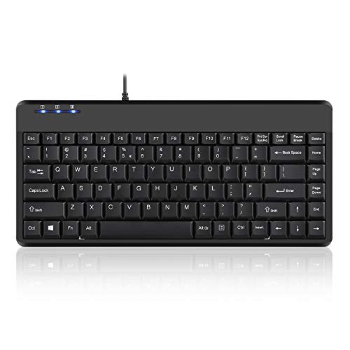 Perixx PERIBOARD-409 Mini clavier anglais (US QWERTY) - USB - 2 x USB Hubs - Noir - 315 x 147 x 20 mm
