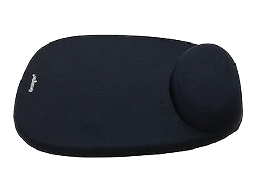 Kensington Comfort Gel Noir - Tapis de souris (Noir, Uniforme, Gel, Repose-poignets, Base antidérapante)
