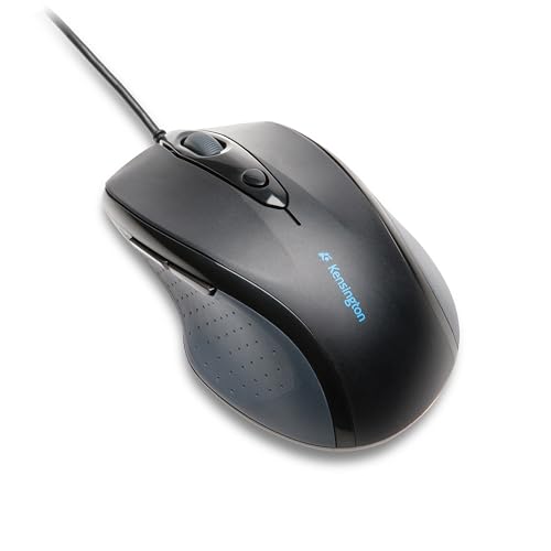 Kensington ProFit Souris Optique Pleine Taille et Filaire avec 5 Commandes, Design Ergonomique pour Droitier, Connexion Plug Play - Compatible avec Windows macOS - Noir (K72369EU)