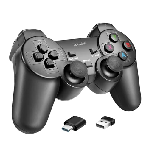 LogiLink AA0187 Manette de jeu sans fil 2,4 GHz pour PC Windows, appareils Android, TV Box, PS3