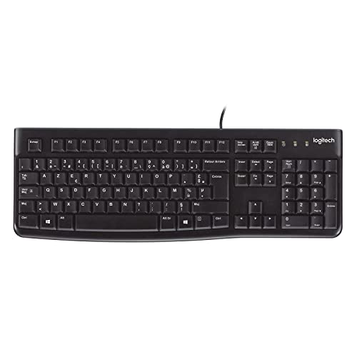 Logitech K120 Clavier sans Fil Business Windows, Plug-and-Play USB, Taille Standard, Etanche, Barre d’Espacement Incurvée, Clavier QWERTZ Allemand - Noir