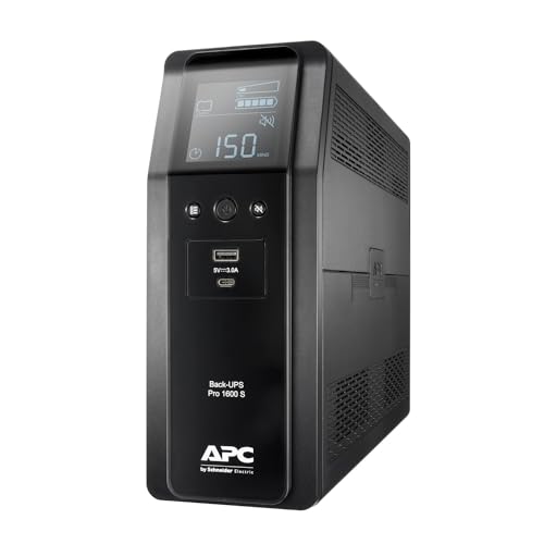 APC by Schneider Electric Back UPS Pro BR 1600VA Sinewave 8 Outlets AVR LCD Interface