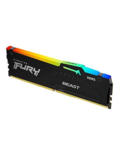 Kingston FURY Beast Noir RGB 8Go 6000MT s DDR5 CL36 DIMM Mémoire pour PC de Gamer Module Simple AMD EXPO Intel XMP - KF560C36BBEA-8