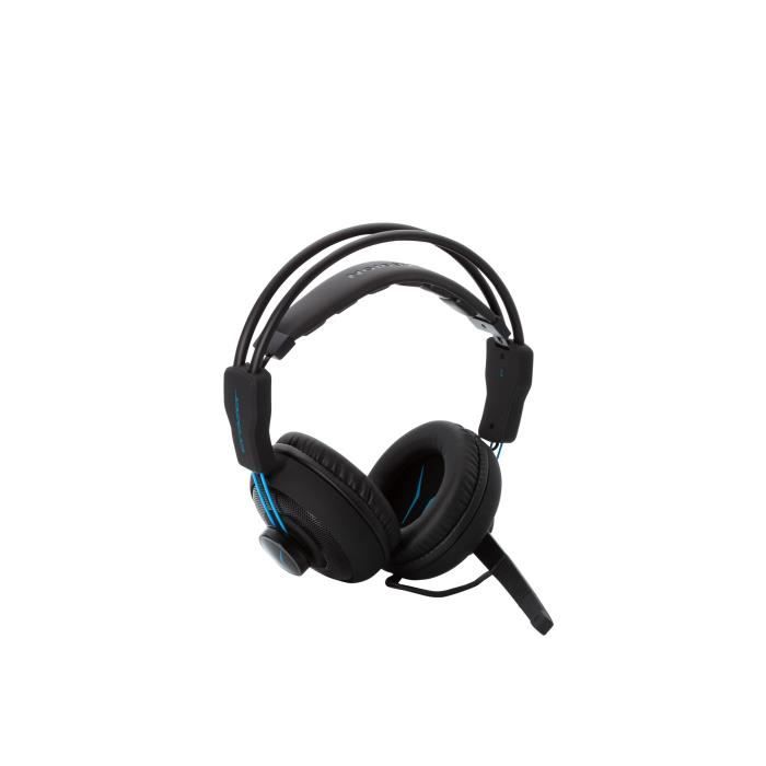 Casque gamer - Filaire - ERAZER - MD 88640 Gaming Headset - PC ou console - Black Blue