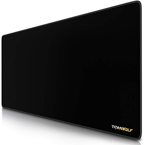 TITANWOLF Tapis de Souris de Jeu XXL 900 x 400 mm Titanium Wolf XXL Tapis de Souris à Motif de Loup Taille XL Améliore la précision et la Vitesse pour Souris et Clavier Roccat Razer Logitech