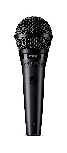 Shure PGA58 Microphone de scène direct Avec fil Noir - Microphones (Microphone de scène direct, 55 dB, 50 - 16000 Hz, Cardioïde, 150 Ohm, Dynamique)