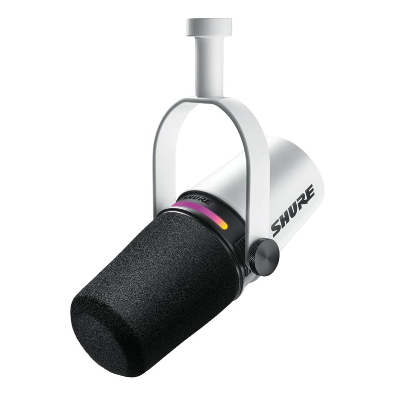 Shure Microphone dynamique USB XLR Shure MV7 pour diffusion de podcasts, White