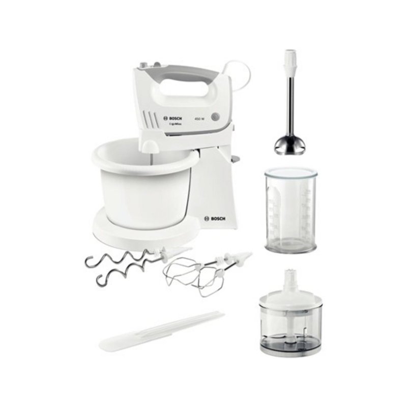 Bosch Batteur Bosch MFQ36490 White 450W 5 vitesses bol 0,5L turbo support amovible