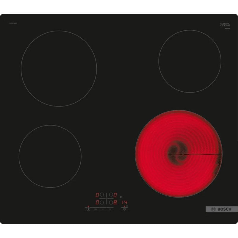 Bosch Plaque de cuisson Bosch PKE611BB2E 4 zones 60 cm vitrocéramique tactile