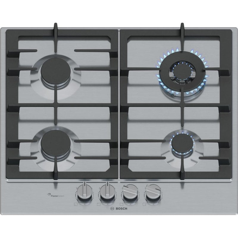 Bosch Plaque de cuisson Bosch Serie 6 PCH6A5I90 gaz 60 cm 4 zones inox