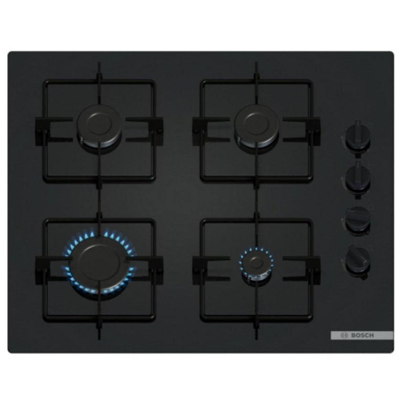 Bosch Plaque de cuisson Bosch Serie 2 POP6B6K30 gaz 60 cm Black verre 4 foyers