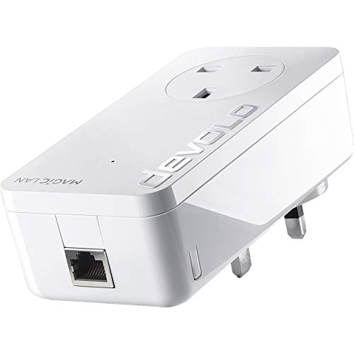 devolo 8254 Magic 2-2400 Adaptateur CPL supplémentaire (jusqu'à 2400 Mbit s pour votre réseau domestique Powerline, 1 port LAN Go, idéal pour les jeux en ligne, streaming UHD 4K 8K, travail à domicile