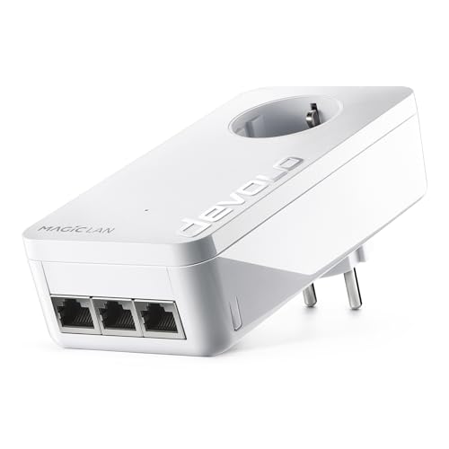 Devolo Magic 2 LAN triple, un réseau domestique stable via les murs et les plafonds, technologie G.hhn, 3 ports LAN Gigabit Adaptateur supplémentaire