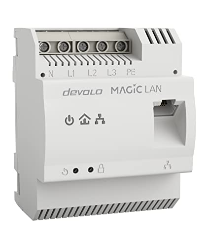 Devolo Magic 2 LAN DIN rail Adaptateur de Rail Powerline pour une Répartition Optimale de l'Internet, Internet Haut Débit Depuis la Boîte de Distribution, Technologie G.hnn 8550