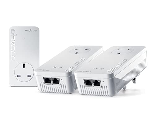 devolo Magic 2–2400 Wi-FI 6 Kit Complet pour la Maison, Wi-FI Maille, Streaming UHD 4K 8K, Travail à Domicile Stable (jusqu'à 2400 Mbits s et Wi-FI 6 1800 Mbits s, Ports LAN 5 Go, G.hn)