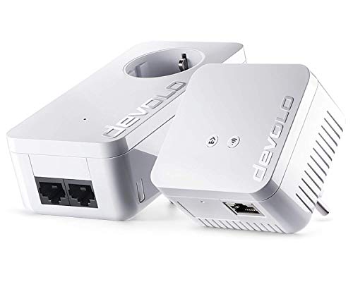 Devolo dLAN 550 WiFi Adaptateur Powerlan (500 Mbit s, complément, 1 x Port LAN, Power Line WiFi, Blanc avec WLAN et Range Starter Kit Blanc