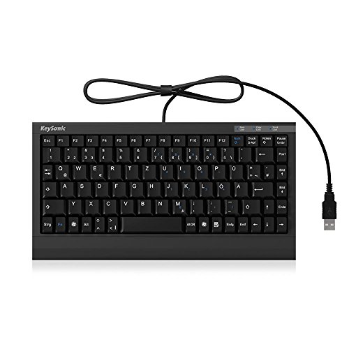 KeySonic Clavier USB, câble USB (2 m), disposition compacte, pavé numérique intégré, SoftSkin, modèle ACK-595C