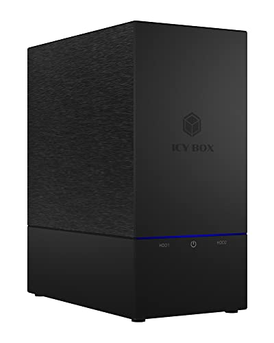 ICY Box Boîtier Raid USB pour 2 disques durs, 2,5 Pouces et 3,5 Pouces, USB 3.1 Gen2 (10 Gbit s), USB-C, Raid 1, 0, JBOD, Ventilateur, Externe, Noir IB-RD3621-C31