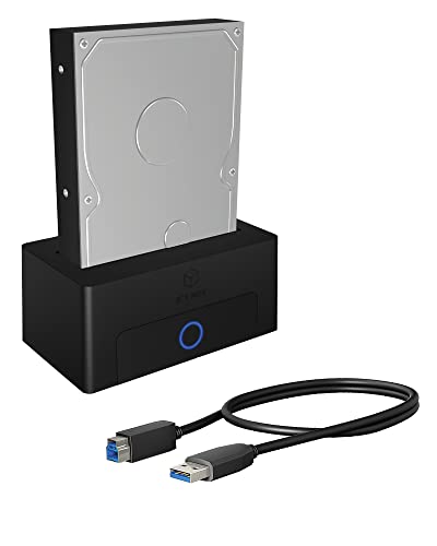 ICY BOX Station d’Accueil USB 3.2 pour SSD ou Dique Dur de 2,5 ou 3,5 Pouces, SATA, UASP, Adaptateur Boitier Disque Dur Interne Externe, IB-1122-U3