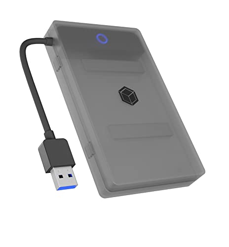 ICY BOX Adaptateur SATA vers USB pour HDD SSD 2,5 , Adaptateur de disque dur, USB 3.0, USB-A, boîtier de protection, sans outil, boîtier externe, IB-AC603b-U3