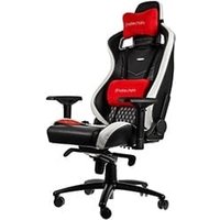 NobleChairs EPIC Cuir vA�ritable Noir Blanc Rouge Cuir 4D
