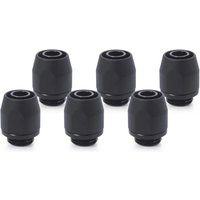 Alphacool Lot de 6 Raccord HF TPV Metal 12,7 7,6mm - Noir