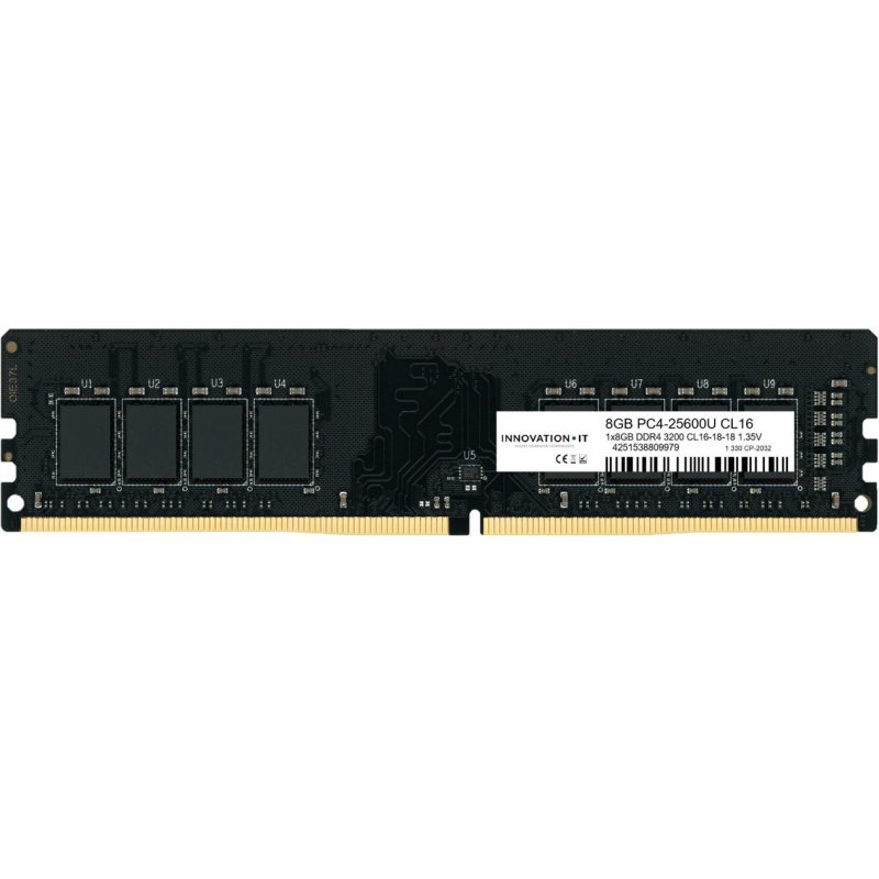 innovation-it Mémoire RAM Innovation IT 3200 8GB 1x8GB DDR4 CL16 288-pin DIMM 1,35V LD 8-Chip