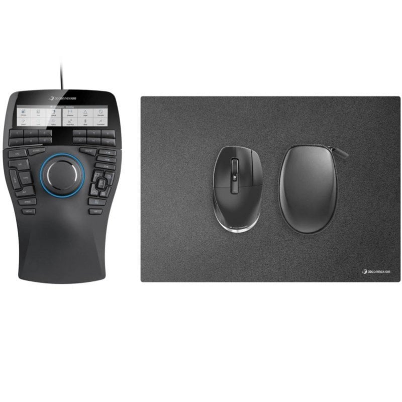 3Dconnexion 3Dconnexion SpaceMouse Enterprise Kit 2, Ambidextro, 6DoF, RF Wireless USB Type-A, Black