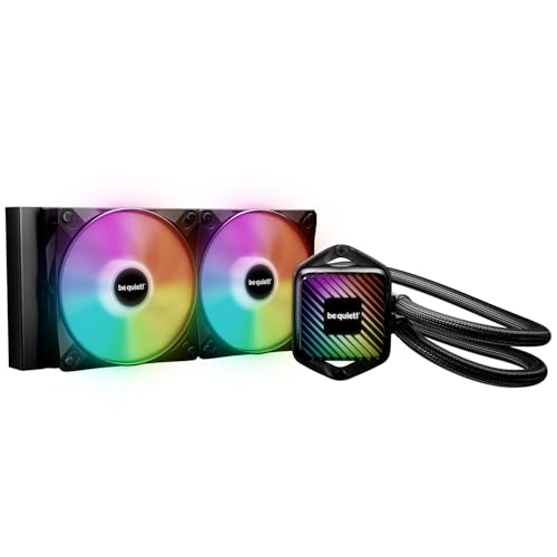 be quiet! Pure Loop 3 LX 240 mm, refroidissement par eau tout-en-un, 2 ventilateurs LX 120 mm PWM haute vitesse, bloc de refroidissement ARGB avec 10 films d'éclairage inclus, très haute performance
