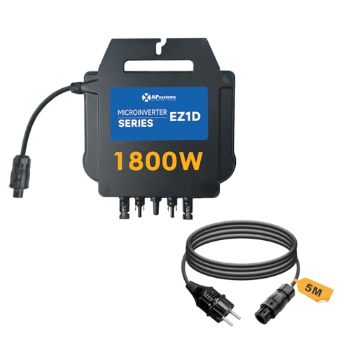 APsystems EZ1 Micro onduleur, Plug Play, idéal pour Centrale électrique de Balcon (EZ1D 1800W avec 5m câble)