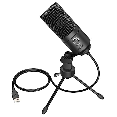 FIFINE USB Micro PC à Condensateur, Microphone Gamer pour Ordinateur PS4 PS5, Micro de Bureau de Studio Streaming Mac Windows - K669B