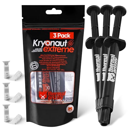 Thermal Grizzly Kryonaut Extreme a�� PA�te Thermique extrA�mement Haute Performance a�� pour Une conductivitA� Thermique maximale Lors de l overclocking CPU GPU PS4 PS5 Xbox 3 Paquets de 2 g
