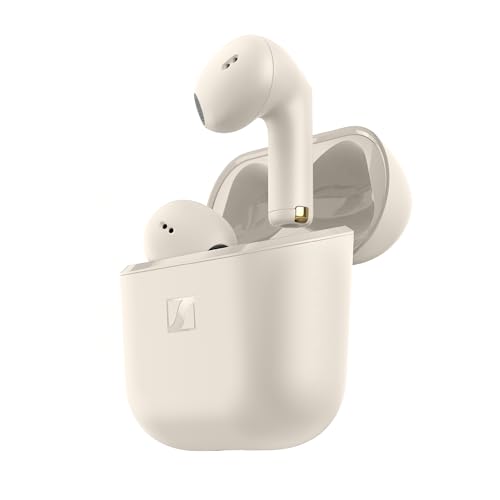Sennheiser ACCENTUM Open Wireless Earbuds – Ecouteurs Bluetooth sans Fil Sport Open Ear, Son Dynamique, Bluetooth 5.3, IPX4, 28 h d’Autonomie, Boîtier de Charge USB-C, Crème