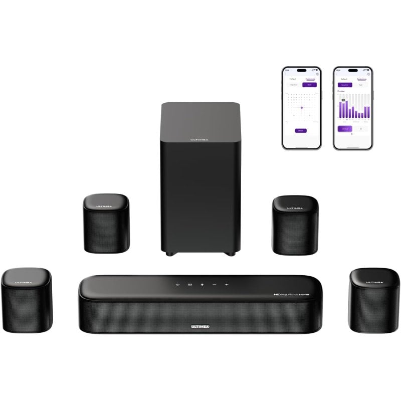 ultimea Barre de Son Ultimea Aura A60 7.1 350W Bluetooth HDMI eARC Dolby Atmos Noire