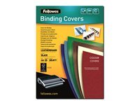 Fellowes 5373802 Pack 25 Portadas de Cartón Símil Piel Negra A4