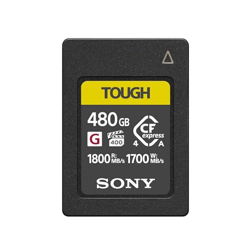 Sony CFexpress Type A 480 Go Tough (CEAG480T) – VPG400 High Speed G Series, 1 800 Mo s en Lecture, 1 700 Mo s, IP57 – Parfaite vidéo 4K 8K la Photographie à Grande Vitesse