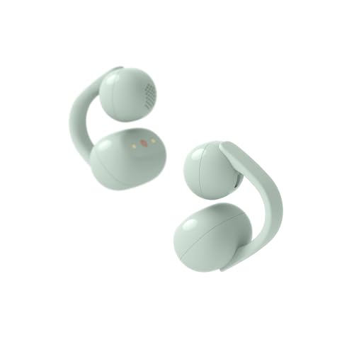 Écouteurs Sony LinkBuds Clip à Oreilles Libres, Conception Confortable à Clipser, 3 Modes d'écoute et Son Riche, Assistant Vocal IA, Commande par tapotement, iOS et Android – Vert