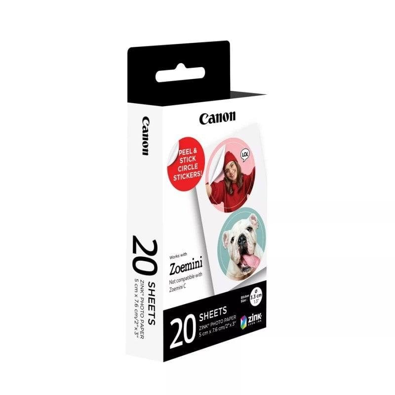 Canon ZINK 20 feuilles d autocollants ronds predecoupes 33 mm