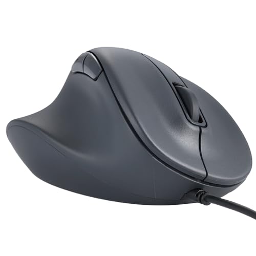 ELECOM Souris filaire USB de forme ergonomique pour gaucher, clic silencieux, 2000 DPI, 5 boutons, capteur optique, compatible avec PC, Mac, ordinateur portable, EX-G, Msize Noir (M-XGM31UBSKBK)