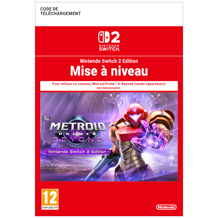 Code de telechargement mise a niveau Metroid Prime 4 Beyond Nintendo Switch 2
