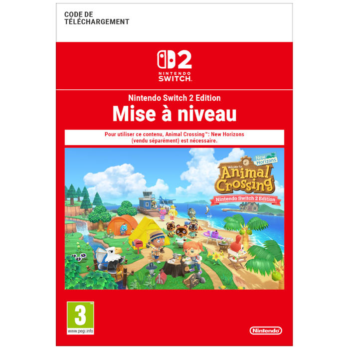 Code de telechargement mise a niveau Animal Crossing New Horizons Nintendo Switch 2
