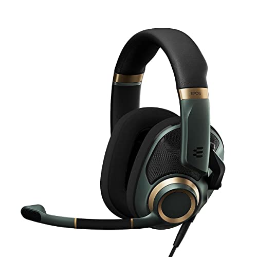 Epos H6 Pro Casque Audio Ouvert avec Micro – Casque Gamer – Arceau Léger – Casque Micro Confortable pour PC, Mac, PS4, PS5, Xbox Série X, Xbox One, Nintendo Switch – Noir Vert