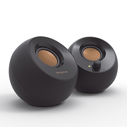 Creative Pebble Alimentation USB avec Haut-Parleur Actif 4,4 W Puissante Sortie 45° Pilote Basse Lourde Passive Noir