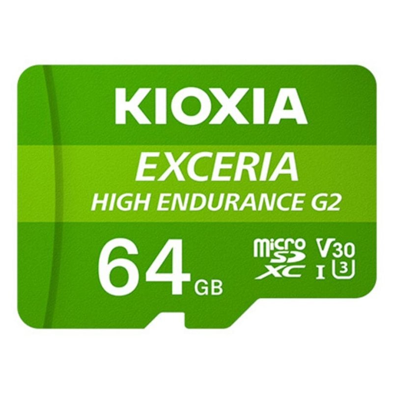 kioxia Carte mémoire Kioxia Exceria 64 GB MicroSD UHS-I V30 U3 100MB s 50MB s verte