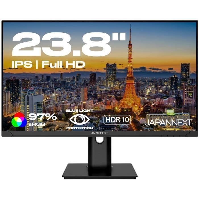 Ecran PC JAPANNEXT 238 FHD IPS 60Hz Pied ergonomique

