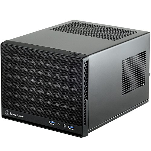 SilverStone SST-SG13B - Sugo Boîtier PC cube compact Mini-ITX, Panneau frontal Mesh, noir