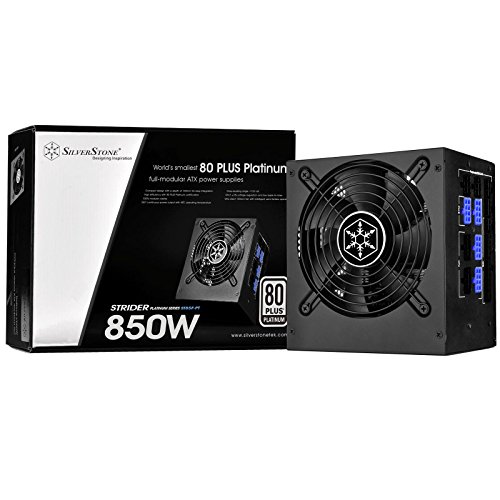 SilverStone SST-ST85F-PT - Série Strider Platinum, 850W 80 Plus Platine ATX Alimentation PC, bruit réduit, 120mm, Câblage 100 modulaire