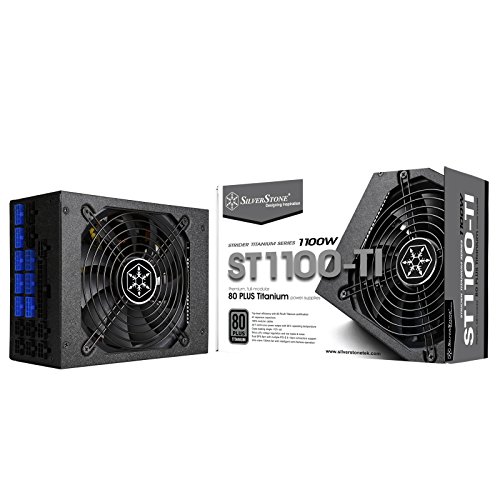 Silverstone SST-ST1100-TI v 2.0 - Série Strider Titanium, 1100W 80 Plus Titane ATX Alimentation PC, Bruit réduit, 135mm, Câblage 100 modulaire