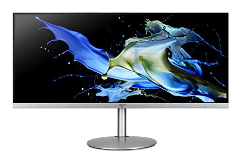 Acer CB342CKC - Écran PC 34 QHD UltraWide, 75Hz (3440x1440, 21 9, AMD Radeon FreeSync, 1ms VRB, 400 Nits, Comfyview, Télécommande, 2xHDMI 2.0 DP 1.4 USBC 65W) Moniteur PC, Couleur Noir Argent