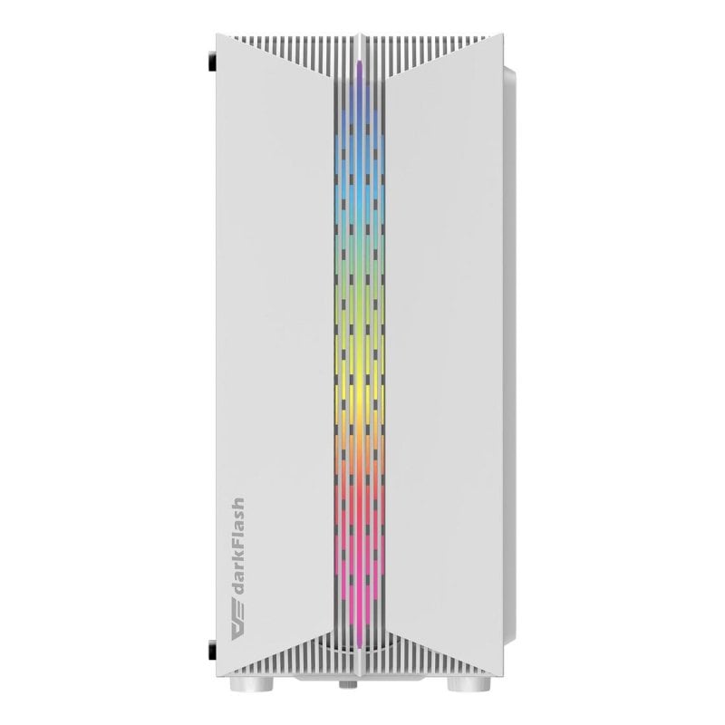 darkflash Boîtier PC Gaming darkFlash DK151 Midi Tower White ATX Window Tempérée RGB